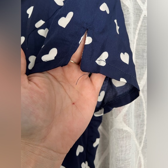 Unique vintage navy and white heart polka dot a-line vintage inspired dress 12-L - Picture 7 of 14